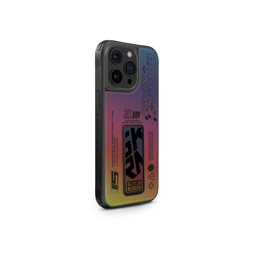 SkinArma iPhone 15 Pro Kira Kobai MagSafe with Grip-Stand Case | Hologram SkinArma iPhone 15 Pro Kira Kobai MagSafe with Grip-Stand Case | Hologram